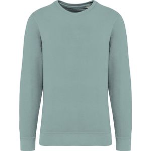 Biologische unisex sweater 'Terry' lange mouwen Washed Jade Green - 4XL