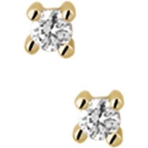 The Jewelry Collection Oorknoppen Diamant 0.14 Ct. - Geelgoud
