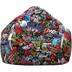 Zitzak zonder vulling - Ergonomisch en comfortabel voor kinderen en volwassenen - Ideaal voor woonkamer, slaapkamer en speelkamer - Graffiti-print