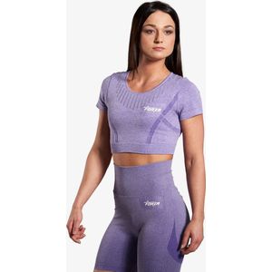 Forza Sportswear -  NAADLOZE CROP TOP KORTE MOUW- GRAPE PURPLE - M