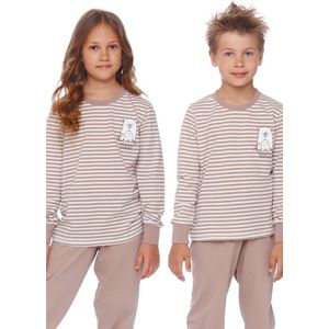 Doctor Nap Meisjes Jongens Kinderen Unisex Pyjama Lange Mouw Lange Broek Winter Kerst Matching Gezin Familie Bear Yourself Beige PDU.4570 134/140