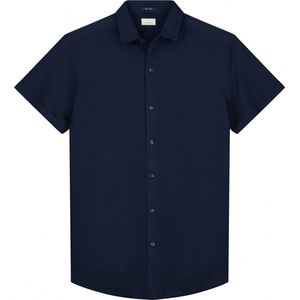 Dstrezzed Shirt Melange Pique - met lange mouwen - Heren Donkerblauw - Maat S