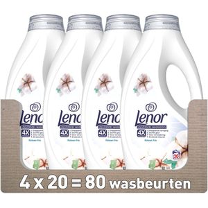 4x Lenor Vloeibaar Wasmiddel Katoen Fris 20 Wasbeurten 900 ml