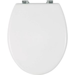 Toiletbril wit met roestvrij staal bevestiging - 35 x 42 cm, MDF