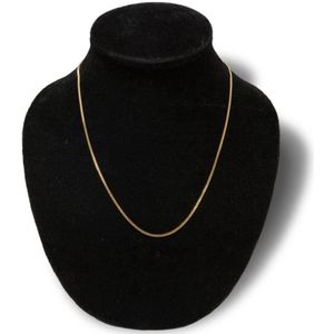 18k verguld met echt goud Goudkleurige Gourmet lengtecollier, 70 cm, voor dames en heren double