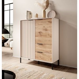 Meubella - Dressoir Ramirez - Beige - Eiken - 103 cm