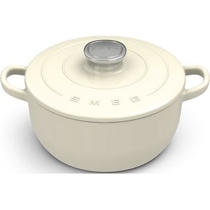 Smeg - Braadpan - Crème - 24 CM Ø - 4,2L