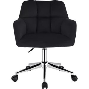 PASCAL MORABITO Bureaustoel - Fluweel - Zwart - Verstelbare hoogte - PEGA L 59 cm x H 86 cm x D 60 cm