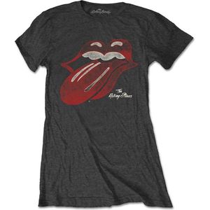 The Rolling Stones - Vintage Tongue Logo Dames T-shirt - 2XL - Grijs