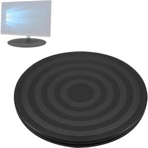 360° Rotating Plate Packaging and Sealing - Turning Plate Non-Slip Sound Sculpture - Swivel Pedestal Plate Cake Turning - Swivel Presentation Stand (Black)