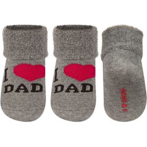 Babysokken - I love dad - Grijs - Maat 16-18