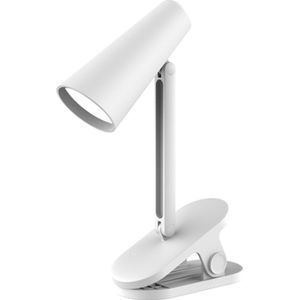 FRAMEHACK - Draadloze LED Klemlamp met Touchscreen - Dimbaar en Verstelbaar - USB Oplaadbaar ��– 3 Kleurtempraturen - Bureaulamp - Tafellamp - Leeslamp - Nachtlamp - Werklamp Met klem – Wit