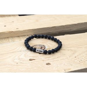 Di Lusso herenarmband Vigo gematteerd zwart agaat