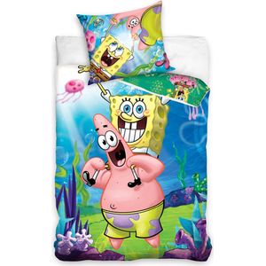 SpongeBob Dekbedovertrek Fun With Patrick 140 X 200 Cm Katoen 65 x 65 cm