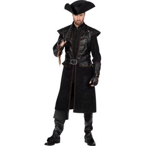 Wilbers & Wilbers - Piraat & Viking Kostuum - Doodskop Piraat Hank Houwdegen - Man - Zwart - Maat 48 - Carnavalskleding - Verkleedkleding