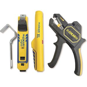Huisinstallatieset 3-delig met striptang, kabelontmantelaar en kabelmes voor kabels Ø 4-70 mm