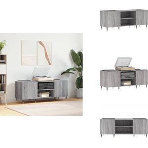 vidaXL Platenkast - Platenkasten - Platenspeler Kast - Elpee Opbergkast - Platenkast 121x38x48 cm bewerkt hout grijs sonoma eikenkleurig
