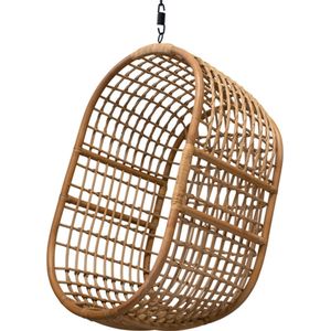 Hangstoelen - hangstoel The Birds Nest donker rotan - geschikt voor lange mensen - draagkracht 200 kg - natuurlijk rotan