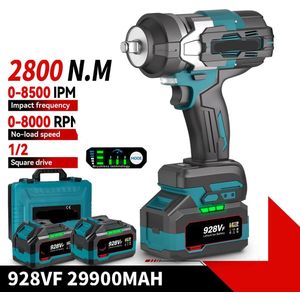 Slagmoersleutel - met Accu - Slagschroevendraaier - Brushless - Elektrische - Torque - 1800Nm - Draadloze - 1/2 Inch - 18V Batterij - Handgereedschap - Zonder Accu
