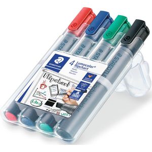 STAEDTLER Lumocolor flipchart marker 356 met ronde punt - set 4 kleuren