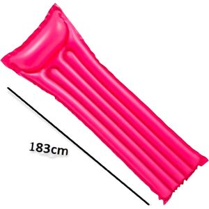 Intex Opblaas Luchtbed Zwembad - Party  Lengte x Breedte 183 X 69 cm Roze + Opblaasbare Bekerhouder