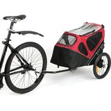 Duvo+ Hondenfietskar - 2 in 1 Wandelwagen - Zwart Rood - 123x62x96 cm <30 kg