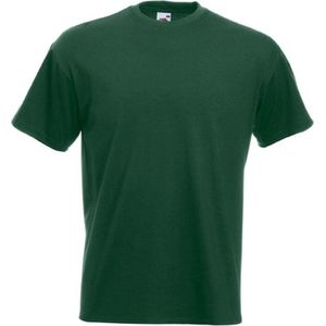 Set van 3x stuks basic donker groene t-shirt voor heren - voordelige 100% katoen shirts - Regular fit, maat: S (36/48)