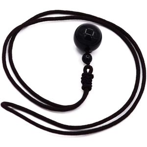 Obsidian Eye Arch Lucky Stone Chakra Necklace with Adjustable Braided Cord