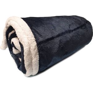 Better Nights - Plaid - Zeni Bleu - 150x200 - Sherpa - Blauw - wit - Fluffy - 100% Polyester - Fake flannel