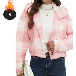 Livano Winterjas - Dames Winterjas - Winter - Volwassen - Stijlvol - Teddy Jas Dames - Roze - S