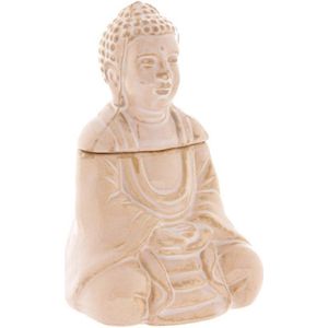 Crackelee Glazuur Keramiek Oliebrander Thaise Boeddha zittend wit