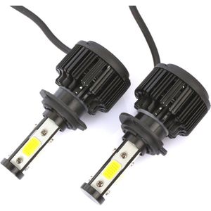 2 STKS X6 H7 36 W 3600LM 6500 K 4 COB LED Auto Koplamp Lampen DC 9-32 V Wit Licht (Zwart)