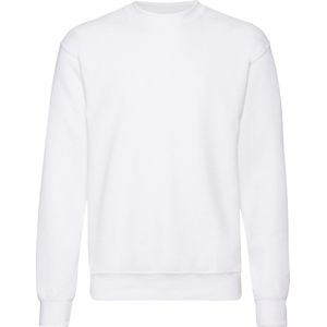 Witte unisex sweater Classic Fruit of the Loom maat S