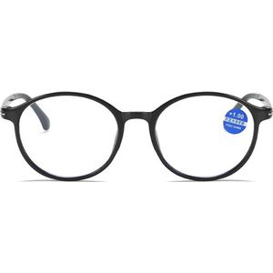 Computer Bril +2.50 - Op Sterkte - Zwart montuur - Blauw Licht Filter Bril - Blue Light Glasses - Beeldschermbril - Anti blauw licht - Game Bril - Vermoeide ogen - Hoofdpijn - Bril voor computer of tv schermen - Unisex - Plus Sterkte