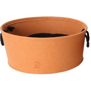 D&d Home - Dierenkussen - Hond - Kattenmand Felt Vat Xl - 50x50x22cm Oranje - 1st