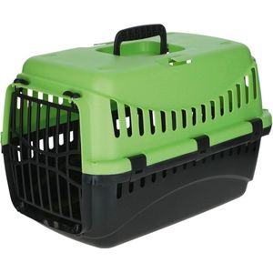 Katten Vervoersbox - Reismand Kat - Transportbox - Reistas - 45x30cm - Extra Stevig - Groen met Zwart