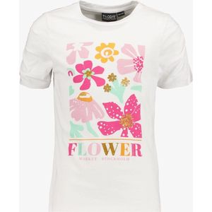 TwoDay meisjes T-shirt met bloemen wit - Maat 146/152