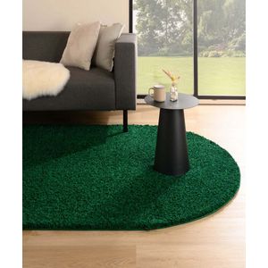 Ovaal hoogpolig vloerkleed shaggy Trend effen - jade 240x340 cm