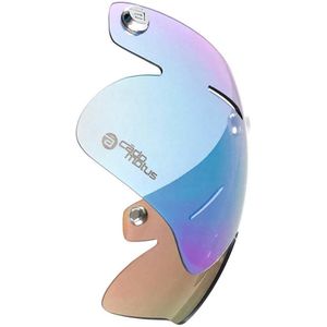 SKYlight vizier voor Omega Aerohelm | Schaatshelm | Fietshelm (donkere lens, blauwe coating)