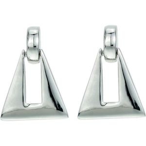 Behave Dames oorbellen- oorbellen driehoek hanger- zilver-kleur