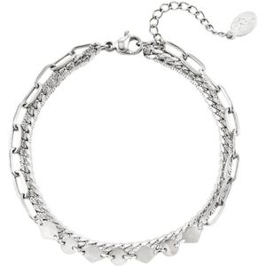 Dubbellaagse armband - Yehwang - Armband - One size - Zilver
