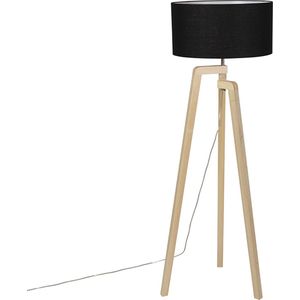 QAZQA puros - Moderne Tripods-sdriepoot vloerlamps-sStaande Lamp - 1 lichts - H 1450 mm - Zwart - Slaapkamer