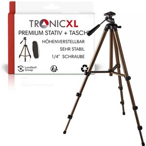 TronicXL Tripod 21 camerastatief statief DSLR 360° aluminium 130 cm, voor camera universeel reserveonderdeel, geschikt voor Medion MD 86459 Life E43014 P43000 P43005 MD 86295 P43015