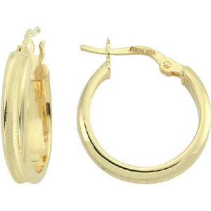 Gouden Oorringen Vierkante Buis 16 mm 3.7 mm 14 karaats