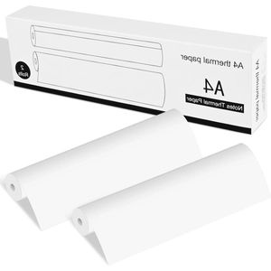 Thermisch papier A4 2 rollen sneldrogend voor draagbare printers - Super White A4-printerpapier - 210 x 297 mm aanvraagpapier - hoge ondoorzichtigheid