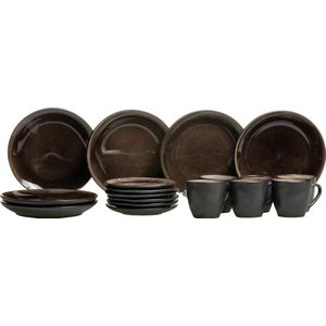 Cookinglife Koffieset Dark Brown 18-delig