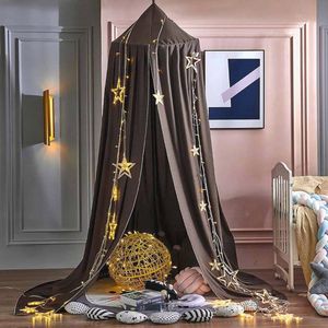 Delicate Scandinavische Bedhemel voor Kinderen - Muggennet en Decoratieve Gordijn (Donkere Kerrie, 65 cm)