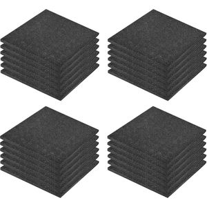 vidaXL Valmat - Valmatten - Rubberen Mat - Rubberen Vloertegel - Valtegels 24 st 50x50x3 cm rubber zwart