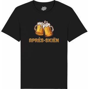 Après-Skiën - Grappige Apres Ski en Bier Wintersport Kleding - Mannen / Vrouwen / Unisex - Foute Ski en Snowboard Vakantie Outfit Cadeau - Unisex T-Shirt - Zwart - Maat 3XL