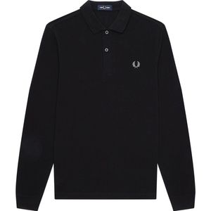 Fred Perry - Longsleeve Plain Shirt - Zwarte Longsleeve-S